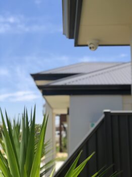 A HIKVision camera installed by Cabletec Services in Perth on a roof